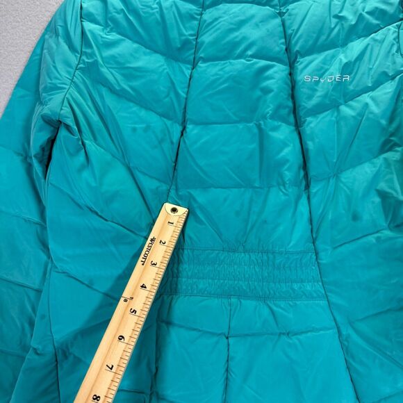 Spyder Syrround Down Jacket Womens Small Blue Goose Puffer Mock Neck Outdoor - Picture 10 of 16